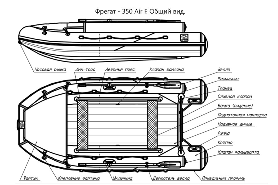 Лодка Фрегат 420 Air F НДНД камуфляж